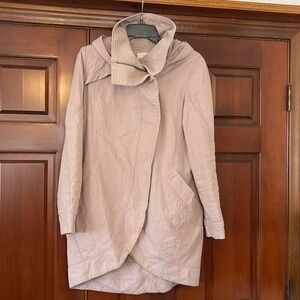 DONORATICO MIXED MEDIA QUILTED COTTON BLEND PARKS HOODED JACKET LARGE